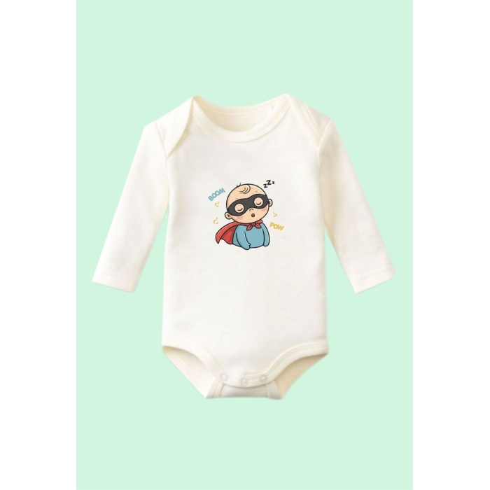 Günlük Body Süpermen Tasarımlı 0-24 Ay  Pamuklu Günlük Giyim