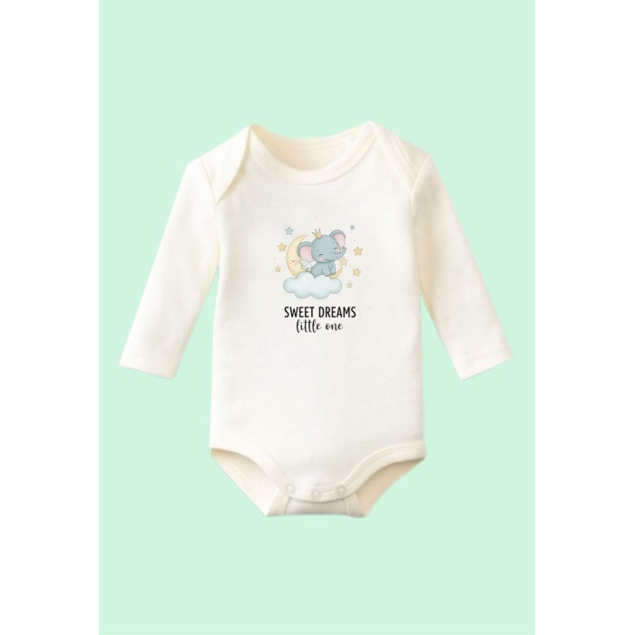 Body Dede Fil Tasarımlı Rahat  Uzun Kollu Pamuklu