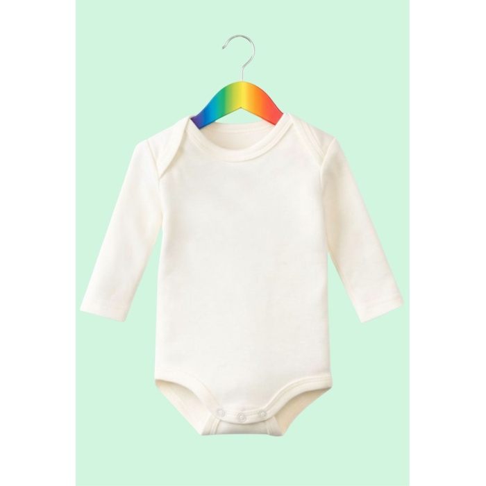 Bebek Body Mommys Tasarımlı  Uzun Kollu Nefes Alır Pamuk  Beyaz