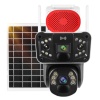 Okam 3915 4g 6mp Dual Lens Güneş Panelli Solar Sirenli Güvenlik Kamerası beyaz Renk