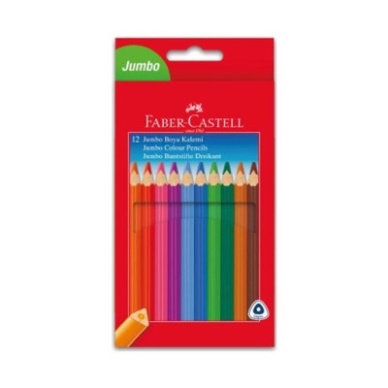 Faber Castell Jumbo Trianguler Üçgen 12Li Kuru Boya Kalemi