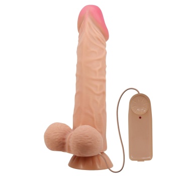 24 cm Kıkırdaklı Çift Katmanlı Gerçekçi Titreşimli Dildo Vibratör Penis