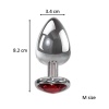 7CM Kalpli Taşlı Gümüş Metal Anal Plug