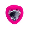 9,5 cm Diamond Heart Silikon Pembe Anal Plug