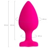 9,5 cm Diamond Heart Silikon Pembe Anal Plug