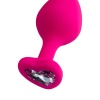 8 cm Diamond Heart Silikon Pembe Anal Plug