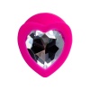 8 cm Diamond Heart Silikon Pembe Anal Plug