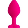 8 cm Diamond Heart Silikon Pembe Anal Plug