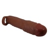 7,6 cm Dolgulu Premium Melez Rengi Silikon Penis Kılıfı