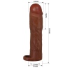 7,6 cm Dolgulu Premium Melez Rengi Silikon Penis Kılıfı