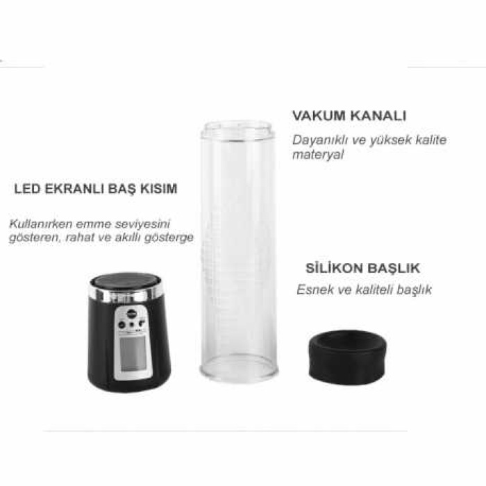 Full Otomatik Led Ekranlı Usb Şarjlı Güçlü Penis Pompası