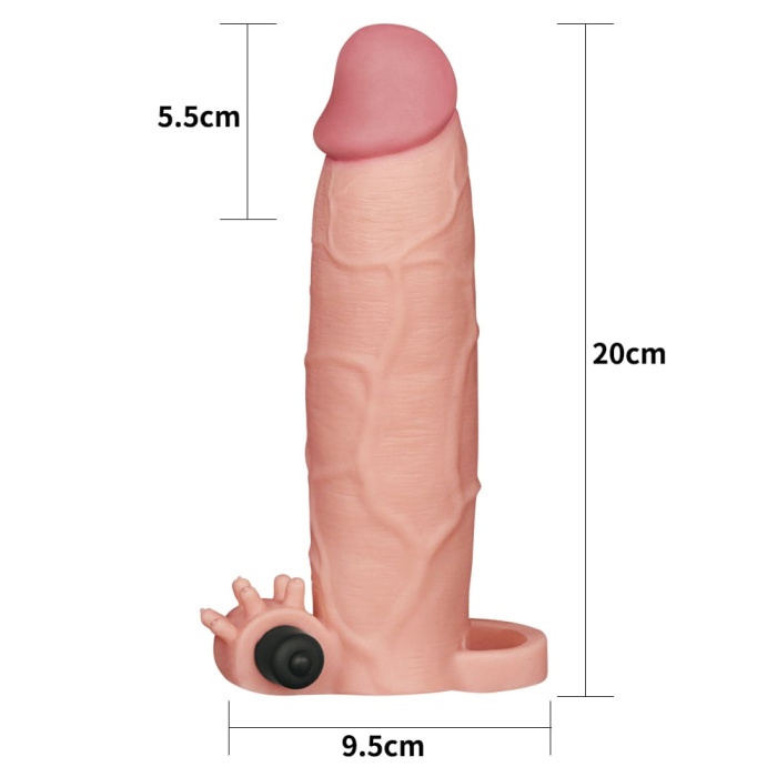 Pleasure X-Tender Realistik Titreşimli Uzatmalı Büyük Penis Kılıfı