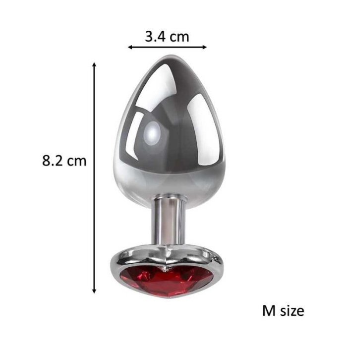 7CM Kalpli Taşlı Gümüş Metal Anal Plug