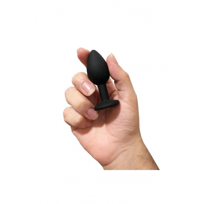 Sİlikon Siyah Taşlı Anal Plug Small