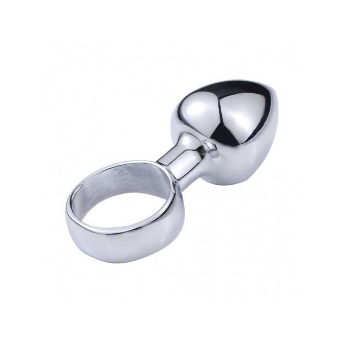Metal Parmak Çekmeli Halkası Anal Plug Seti