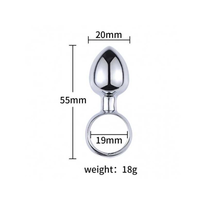 Metal Parmak Çekmeli Halkası Anal Plug Seti