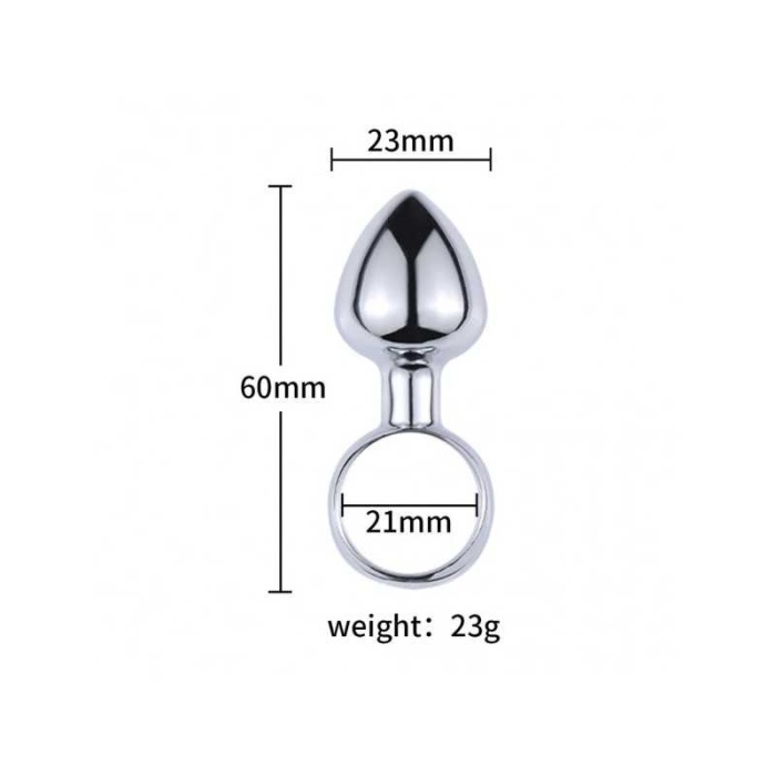 Metal Parmak Çekmeli Halkası Anal Plug Seti