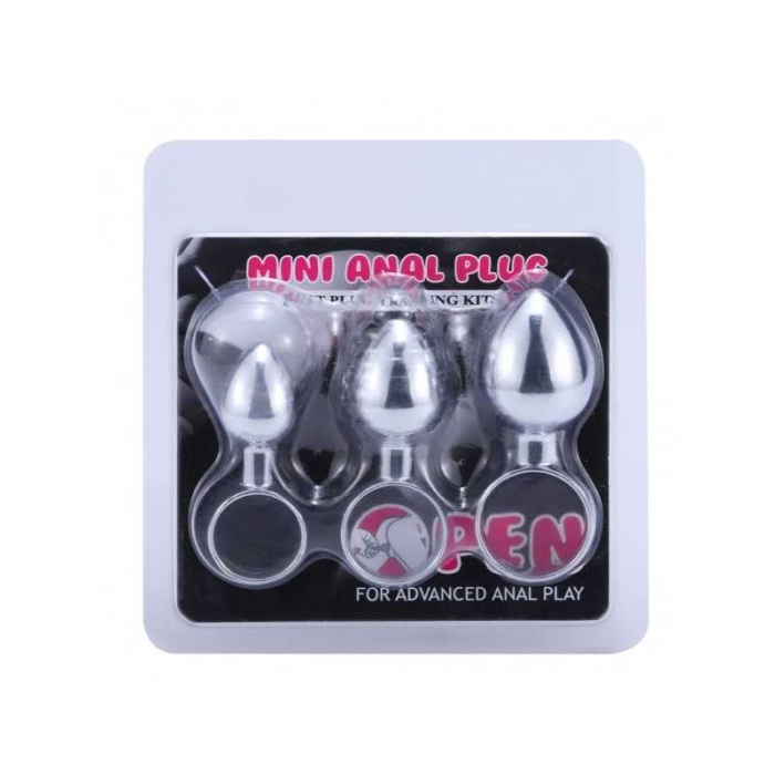 Metal Parmak Çekmeli Halkası Anal Plug Seti