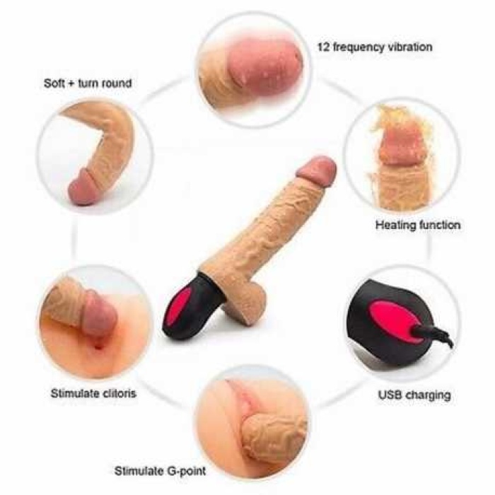 Flexible Bending güçlü Titreşimli Penis Vibratör