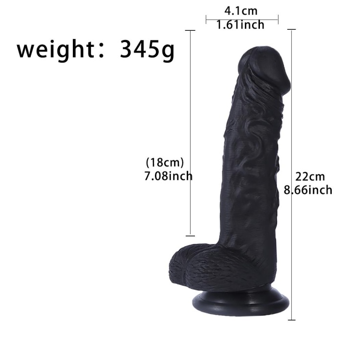 22CM Siyah Realistik Dildo
