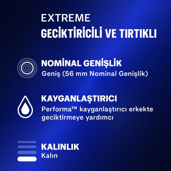 Durex Extreme 30li Geciktiricili ve Tırtıklı Prezervatif