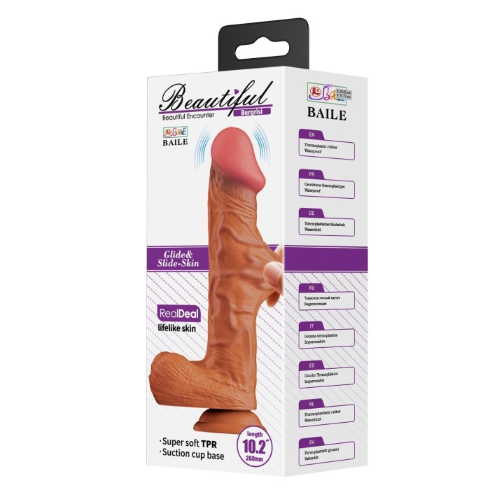 26 cm Çift Katmanlı Gerçekçi Titreşimli Penis Dildo Vibratör