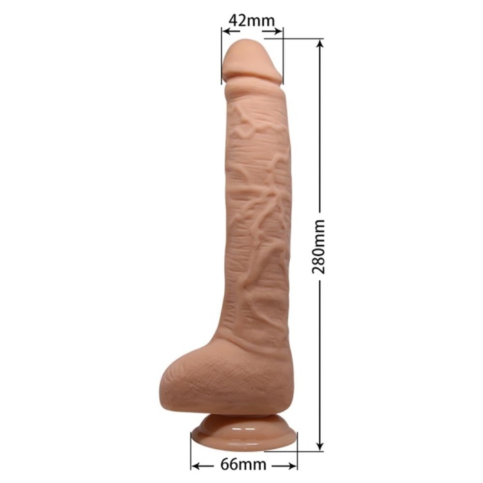 28 cm Titreşimli Gerçekçi Kalın Dildo Penis