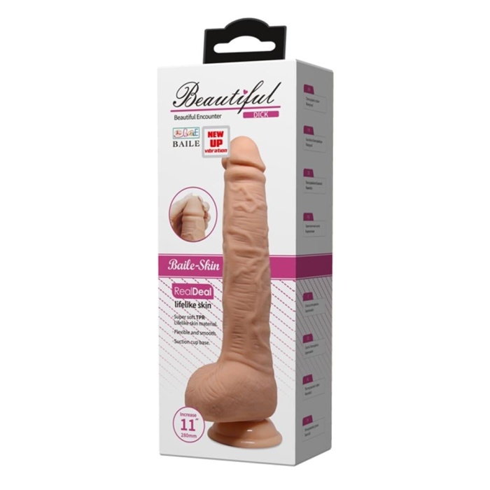28 cm Titreşimli Gerçekçi Kalın Dildo Penis
