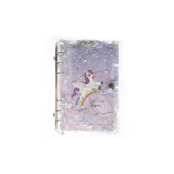 Mekanizmalı Simli ve Sulu Kapaklı Desenli Defter