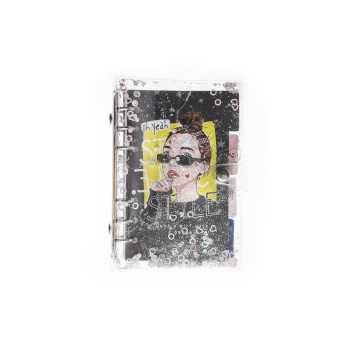 Mekanizmalı Simli Ve Sulu Kapaklı Desenli Defter