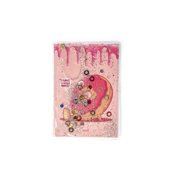 Simli Ve Sulu Kapaklı Renkli Sayfalı Desenli Mini Defter