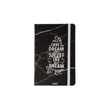 Desenli Sert Kapak Lastikli Defter A6