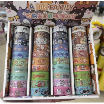 Renkli Desenli Dekoratif Kağıt Bant 6lı Set - 3 Metre Uzunluğunda