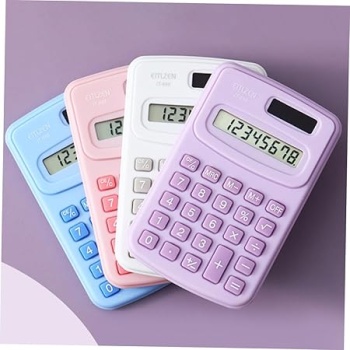 Hesap Makinesi Renkli Tasarım 4lü Set