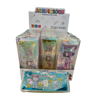 Simli ve Sulu Kalem Kutusu- 1 ADET - Kız Çocuğu Figürlü