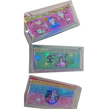 Işıklı ve Desenli Kalem Kutusu - 1 ADET - Unicorn Figürlü