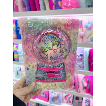 PULLU KALEMLİ PELUŞ A5 DEFTER  1 ADET Unicorn Figürlü