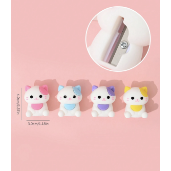 3D Mini Kalemtıraş 1 ADET - Kedi Figürlü