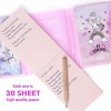 Unicorn Renkli Kapaklı Mini 3 Bölmeli Kalemli Defter