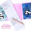 Panda Renkli Kapaklı Mini 3 Bölmeli Kalemli Defter