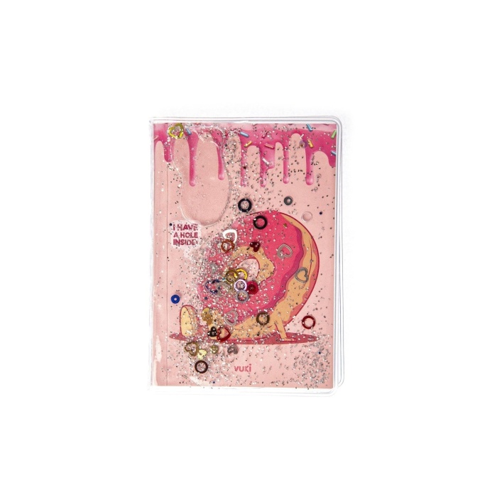 Simli Ve Sulu Kapaklı Renkli Sayfalı Desenli Mini Defter