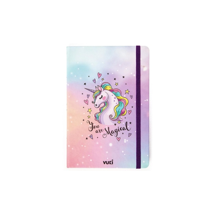 Desenli Sert Kapak Lastikli Defter A5