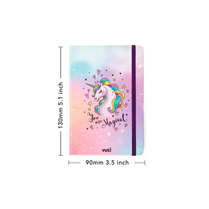 Desenli Sert Kapak Lastikli Defter A5