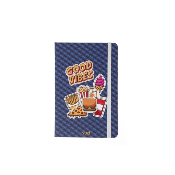 Desenli Sert Kapak Lastikli Defter A6