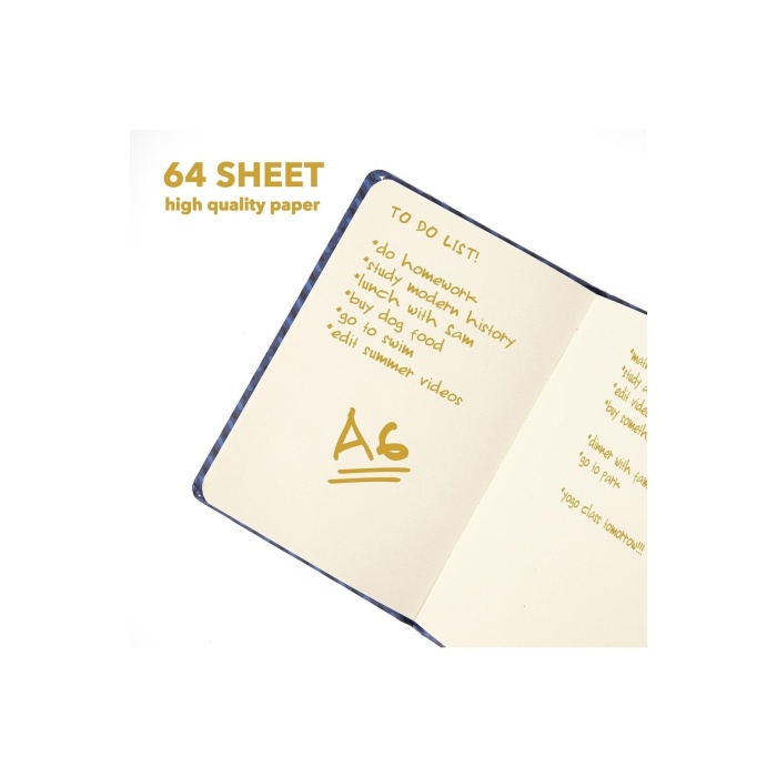 Desenli Sert Kapak Lastikli Defter A6