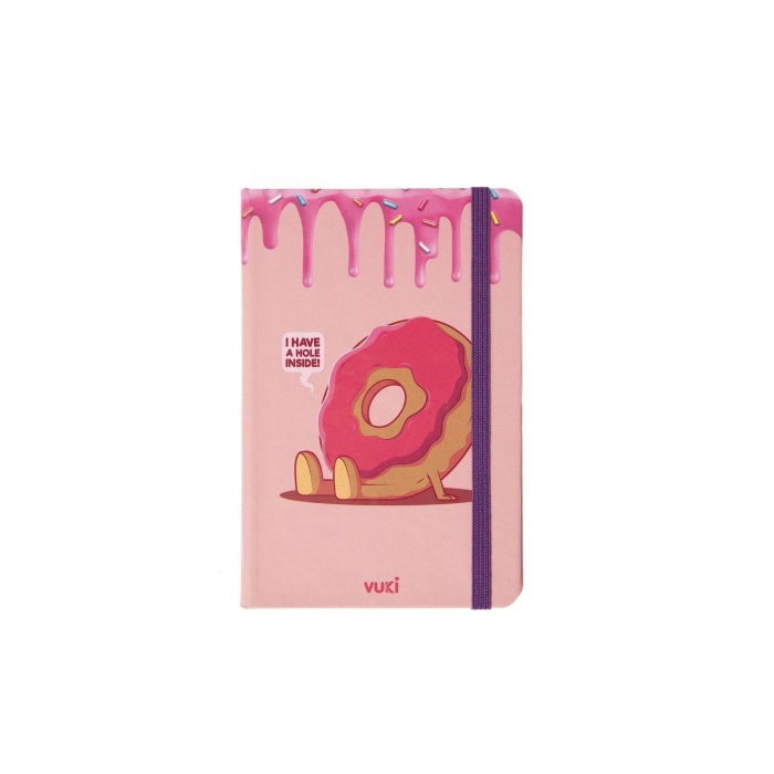 Desenli Sert Kapak Lastikli Defter A6