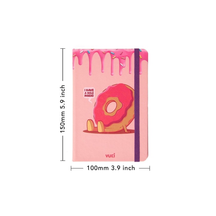 Desenli Sert Kapak Lastikli Defter A6