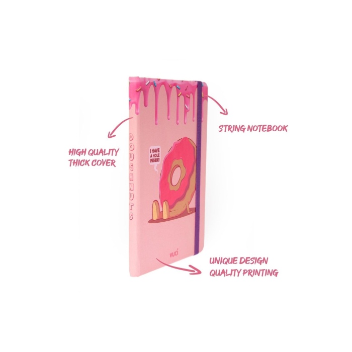 Desenli Sert Kapak Lastikli Defter A6