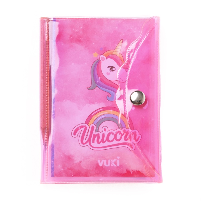 Unicorn Renkli Kapaklı Mini 3 Bölmeli Kalemli Defter