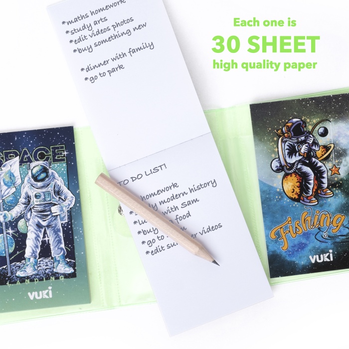 Mini 3 Bölmeli Kalemli Defter